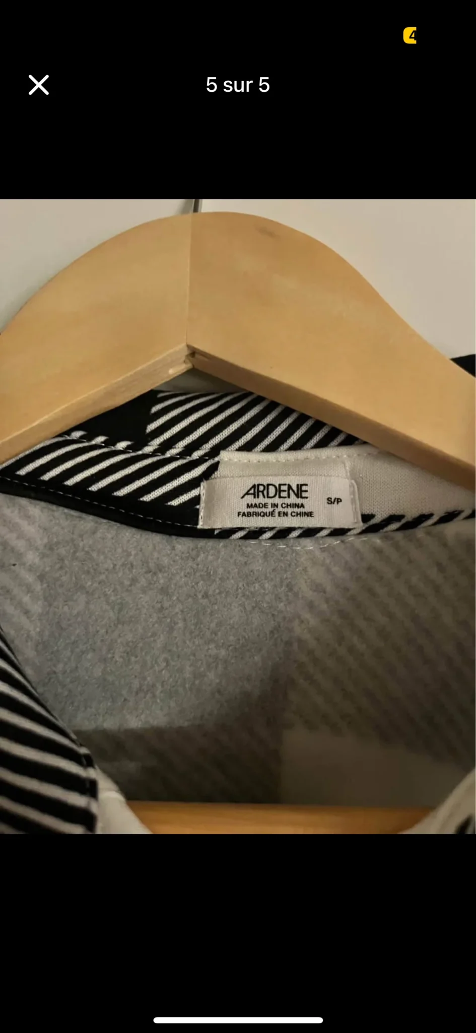 Image for Veste chemise à carreaux noire et blanche ardene neuve jamais portée size small