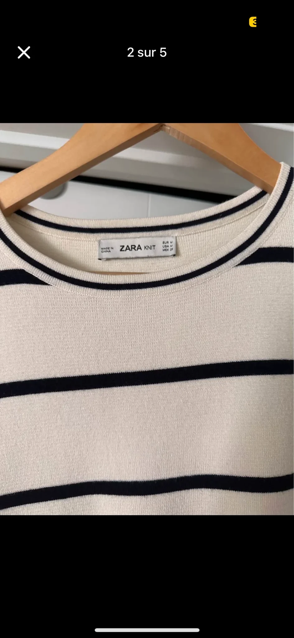 Image for Beau chandail Zara tissus épais taille médium porté une seule fois en parfait état