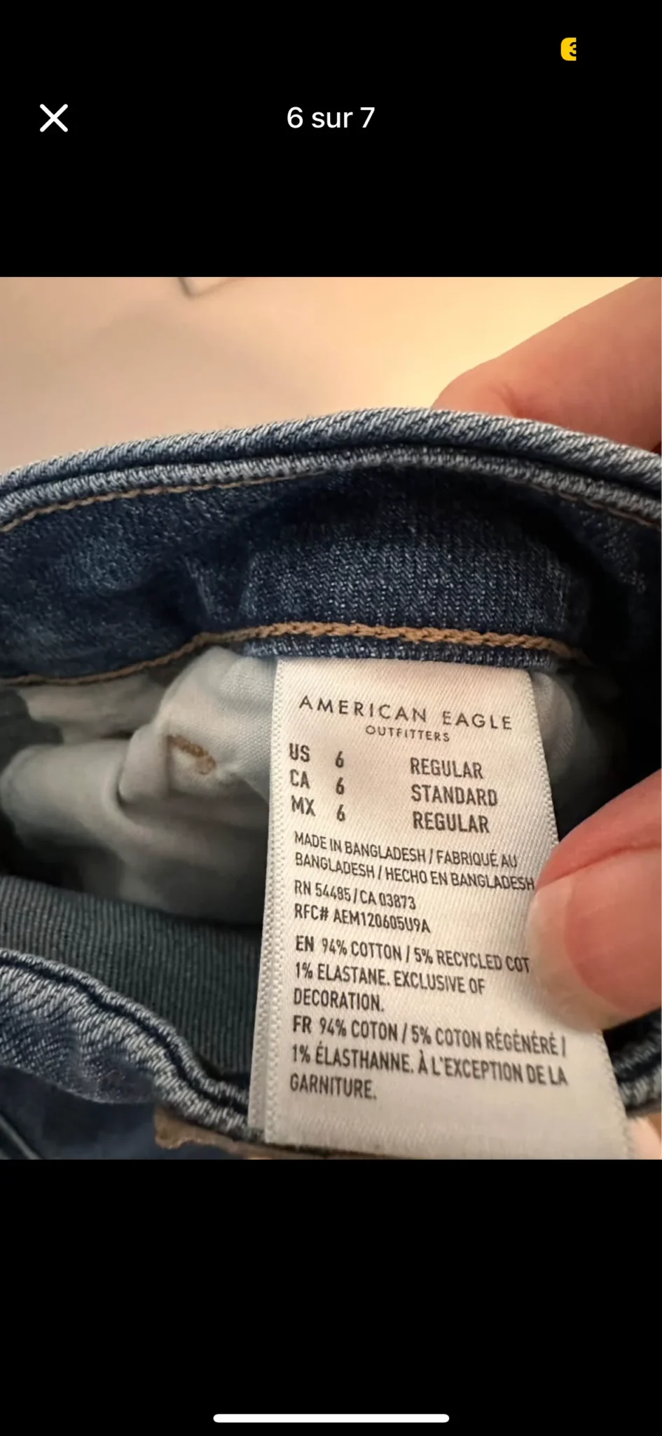 Image for Jeans American Eagle pour femmes taille 6 longueur régulière CURVY porté une seule fois parfait état