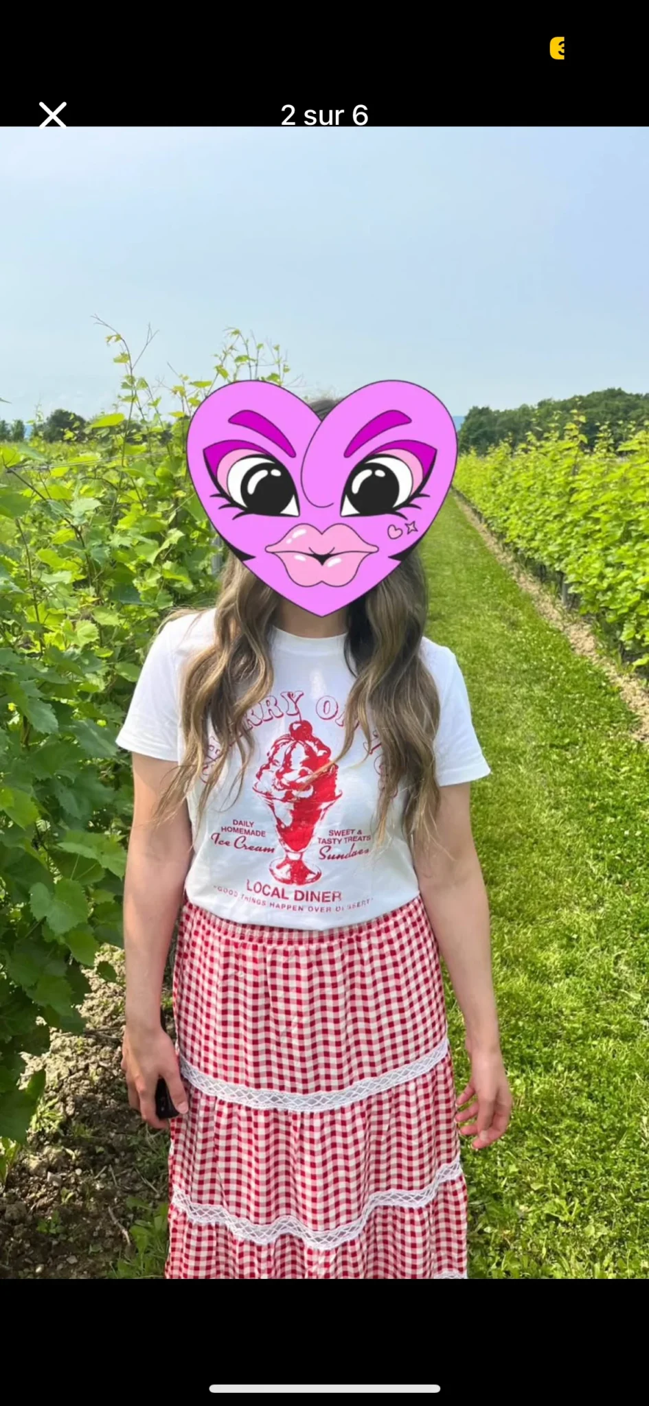 Image for Jupe longue paysanne + T-Shirt assorti Ardène porté une seule fois vendu ensemble Taille Médium