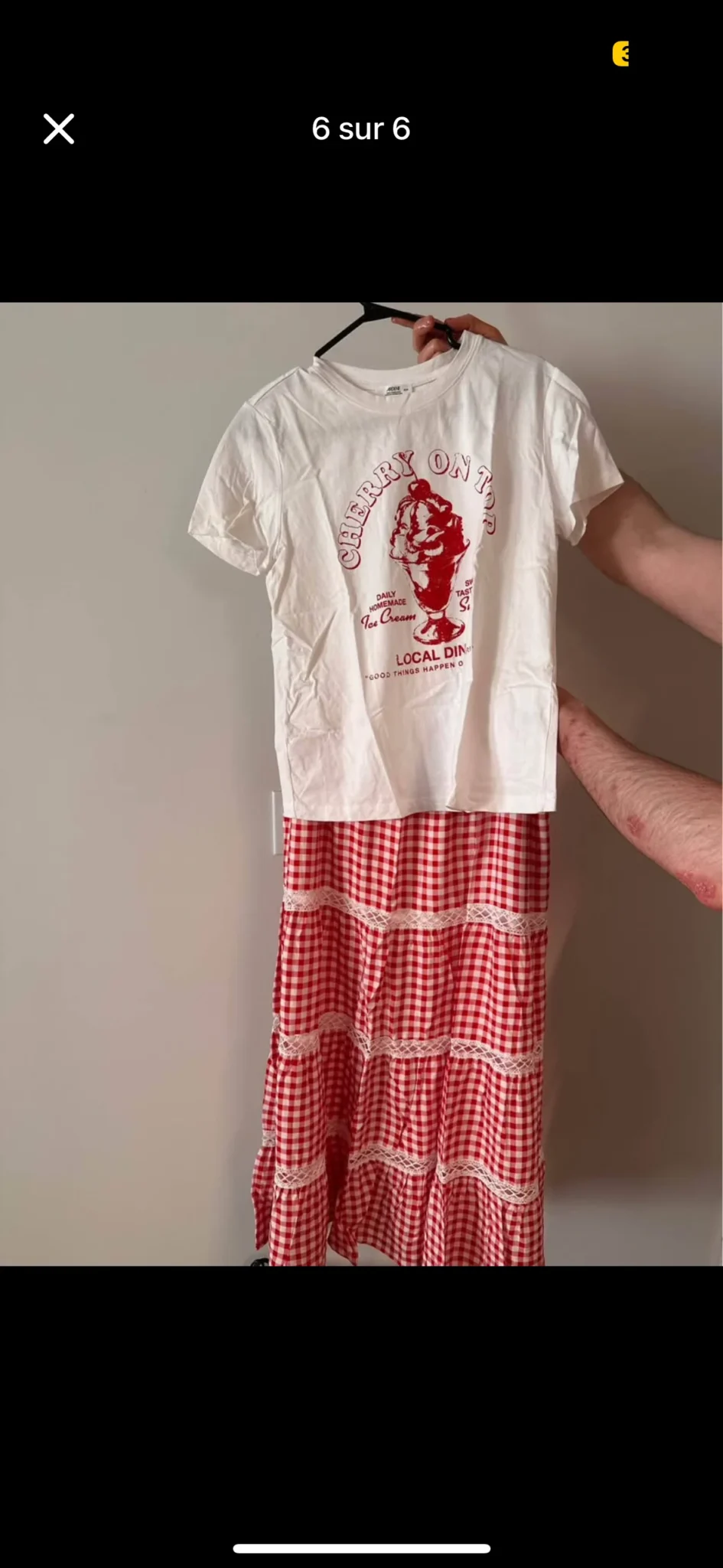 Image for Jupe longue paysanne + T-Shirt assorti Ardène porté une seule fois vendu ensemble Taille Médium