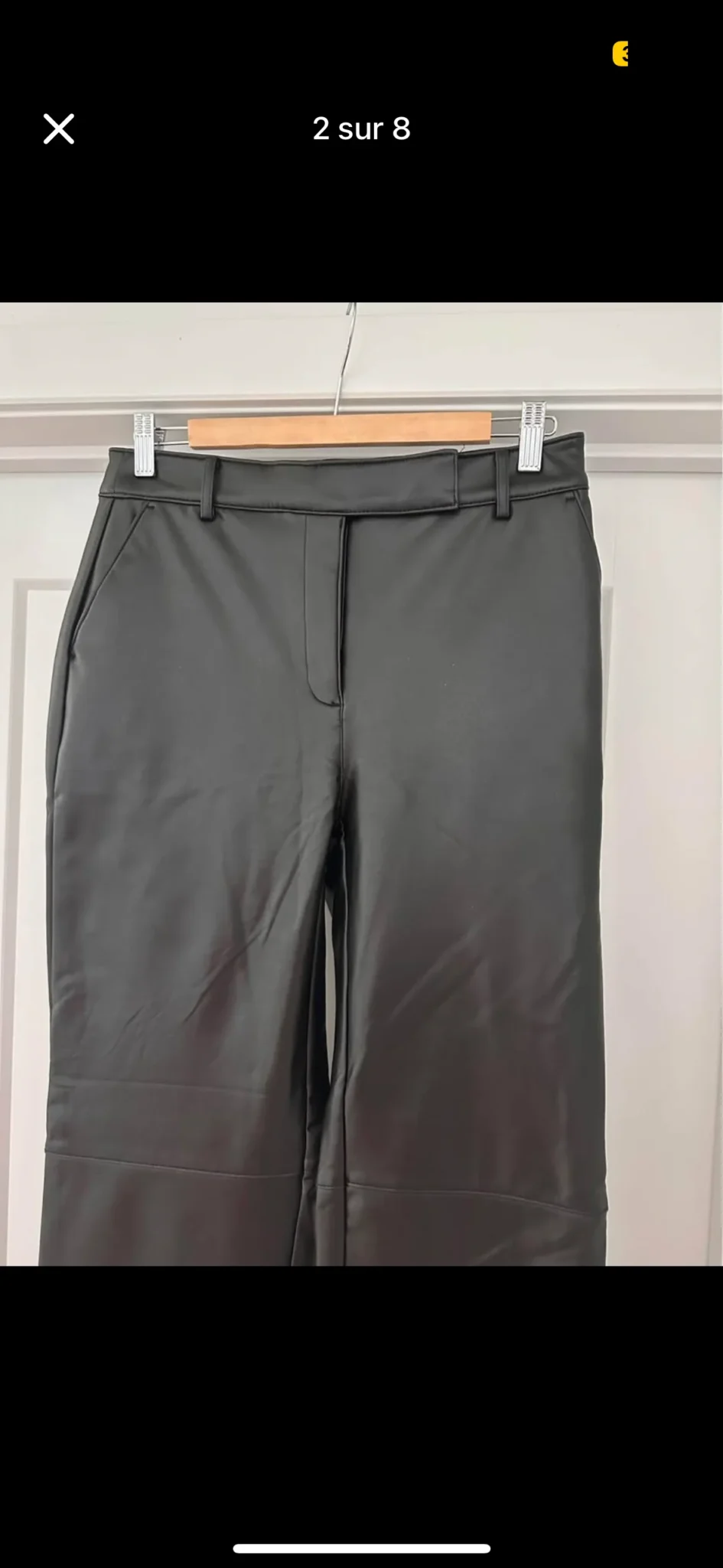 Image for Pantalon en faux cuir à taille haute et jambe droite doublé à l’intérieur size 8 de marque Reitmans