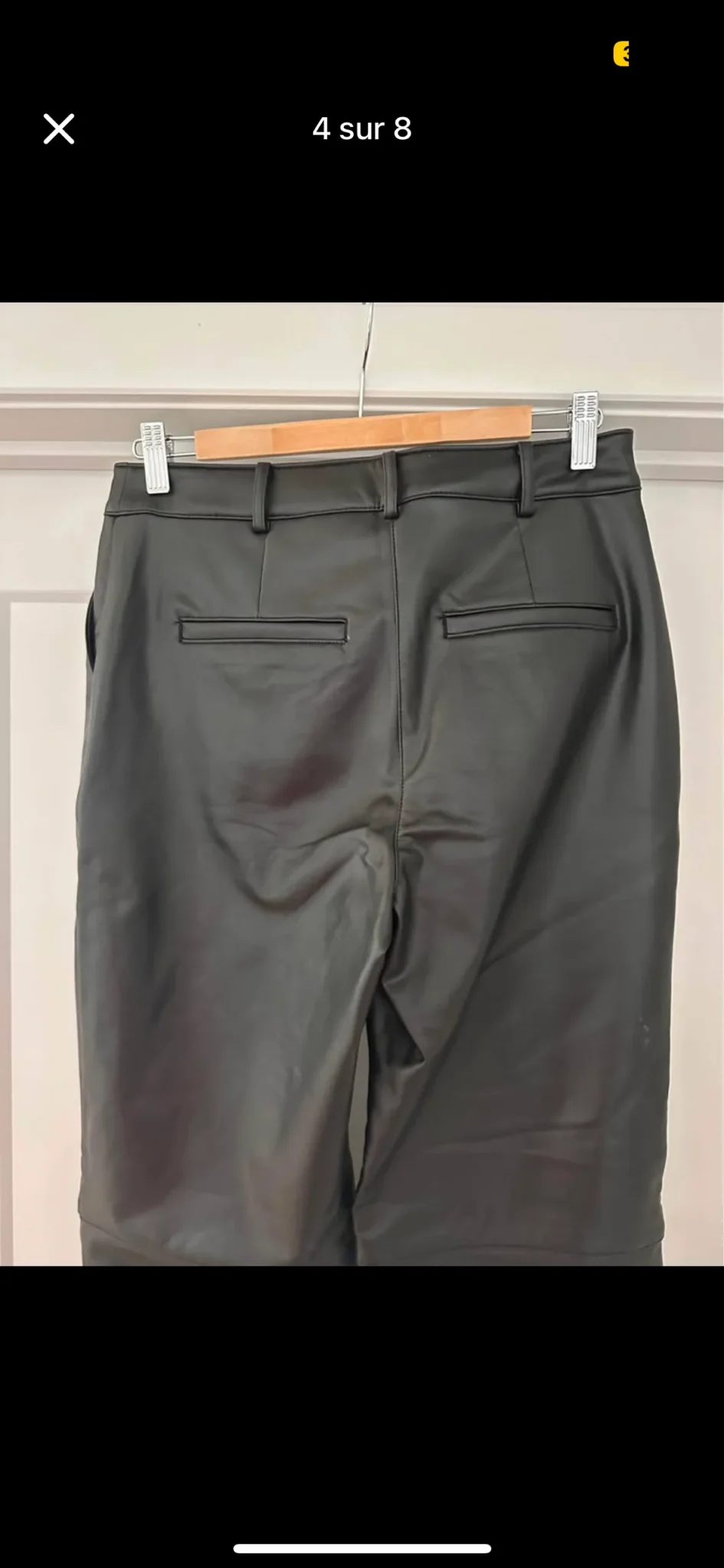 Image for Pantalon en faux cuir à taille haute et jambe droite doublé à l’intérieur size 8 de marque Reitmans