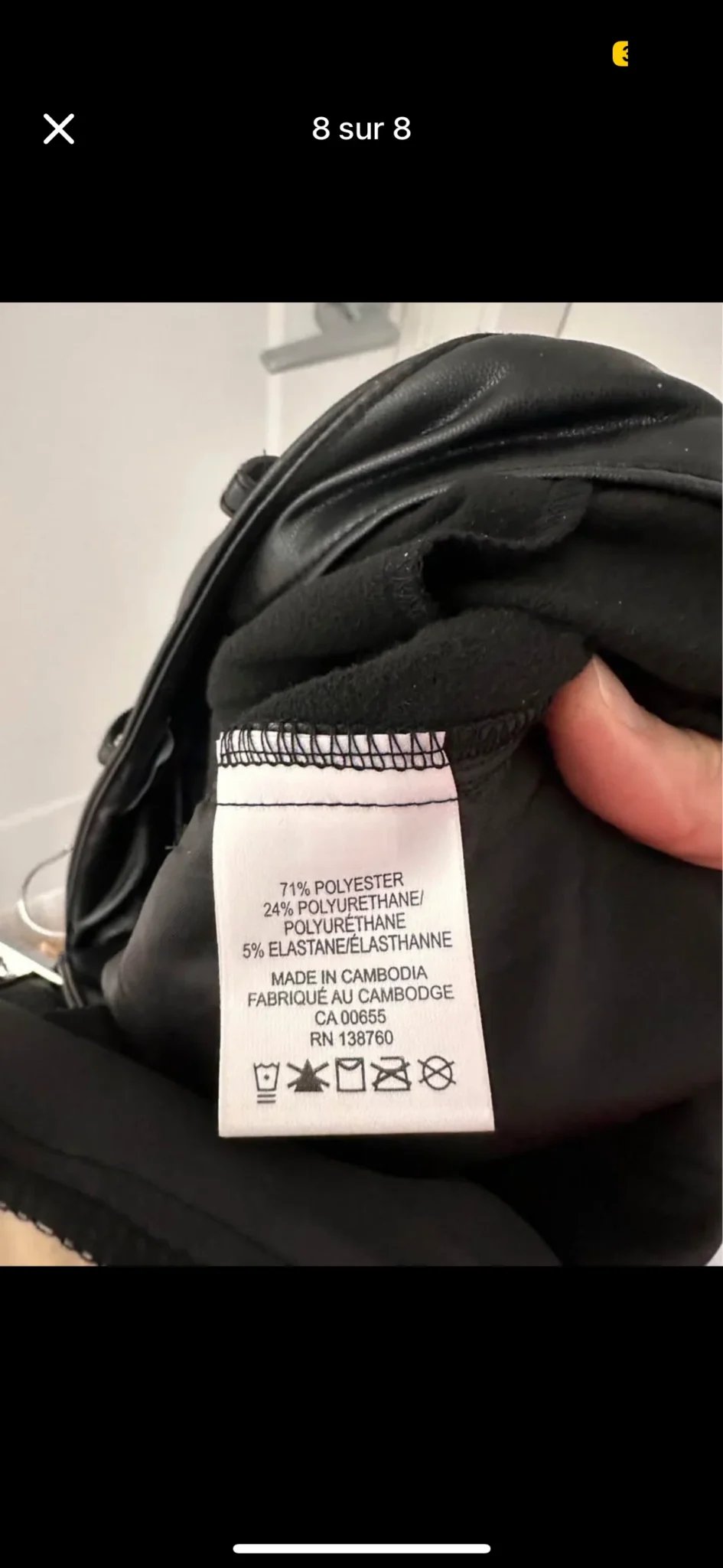 Image for Pantalon en faux cuir à taille haute et jambe droite doublé à l’intérieur size 8 de marque Reitmans