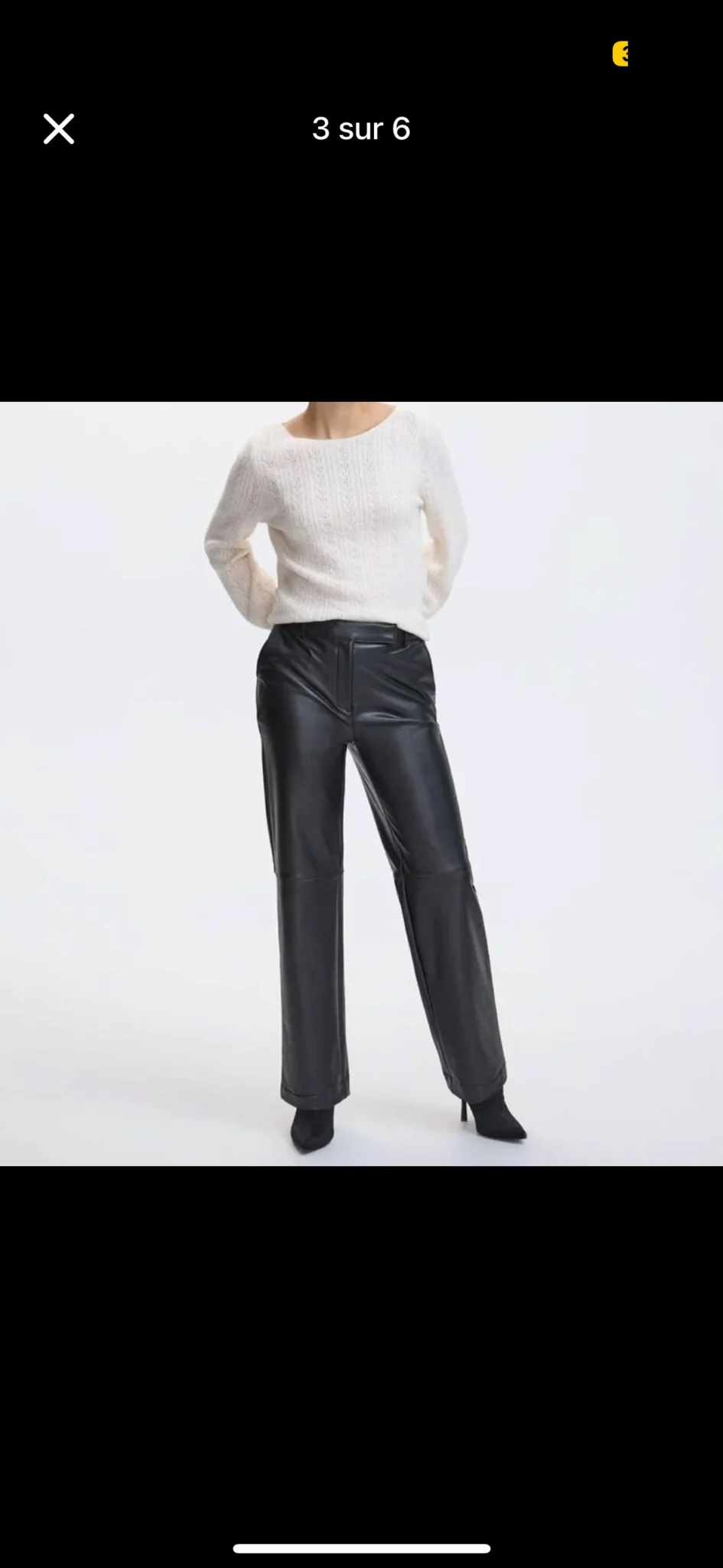Image for Pantalon en faux cuir à taille haute et jambe droite doublé à l’intérieur size 8 de marque Reitmans