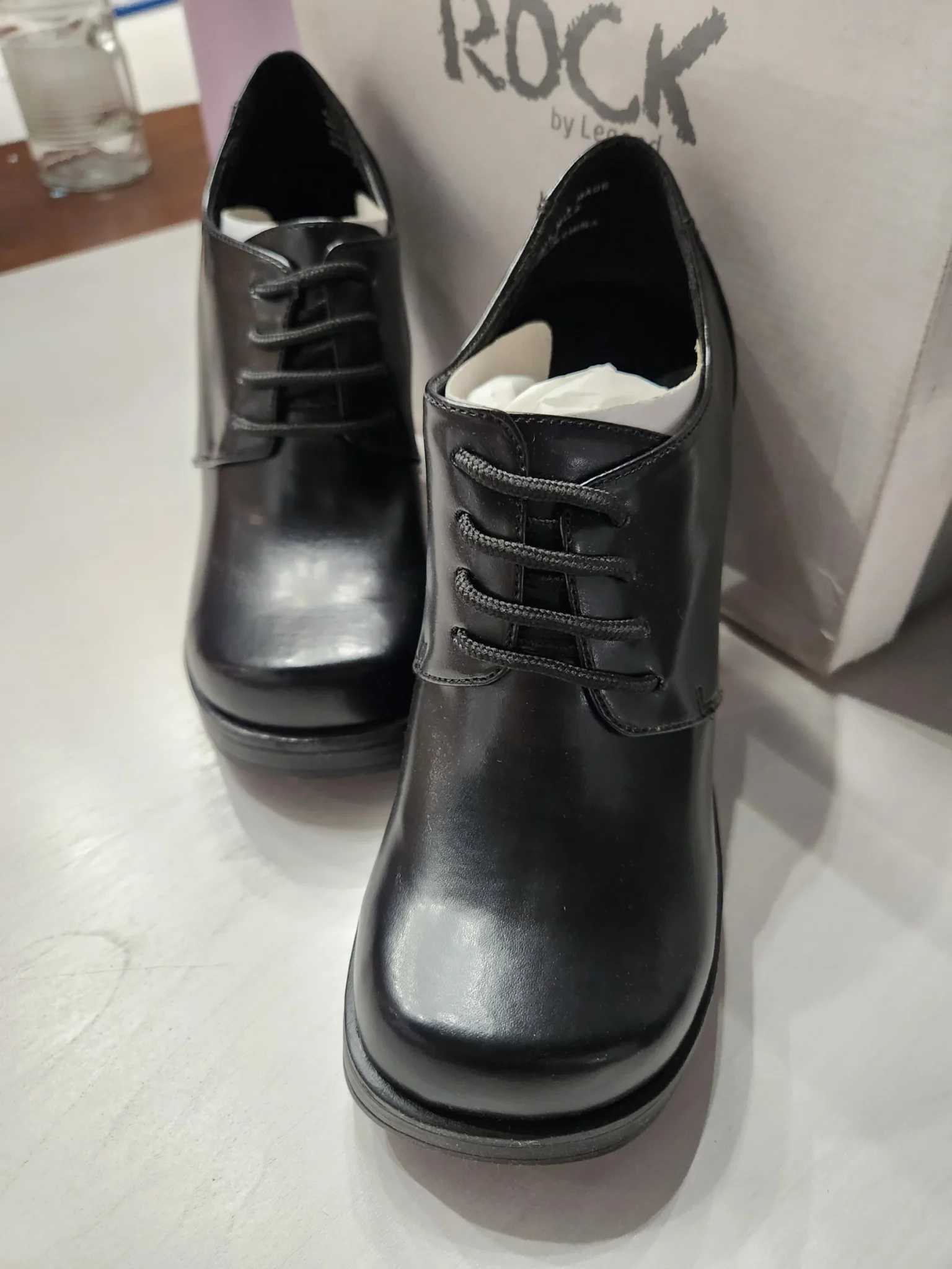Image for Rock by Legend platform ankle boots – Black, Oxford style