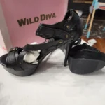 Thumbnail for Wild Diva platform heel sandals – Black gladiator style 🖤