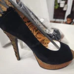 Featured thumbnail for Dollhouse ‘Randy’ Gold/Black sequinned platform heels – BRAND NEW – Size 6.5