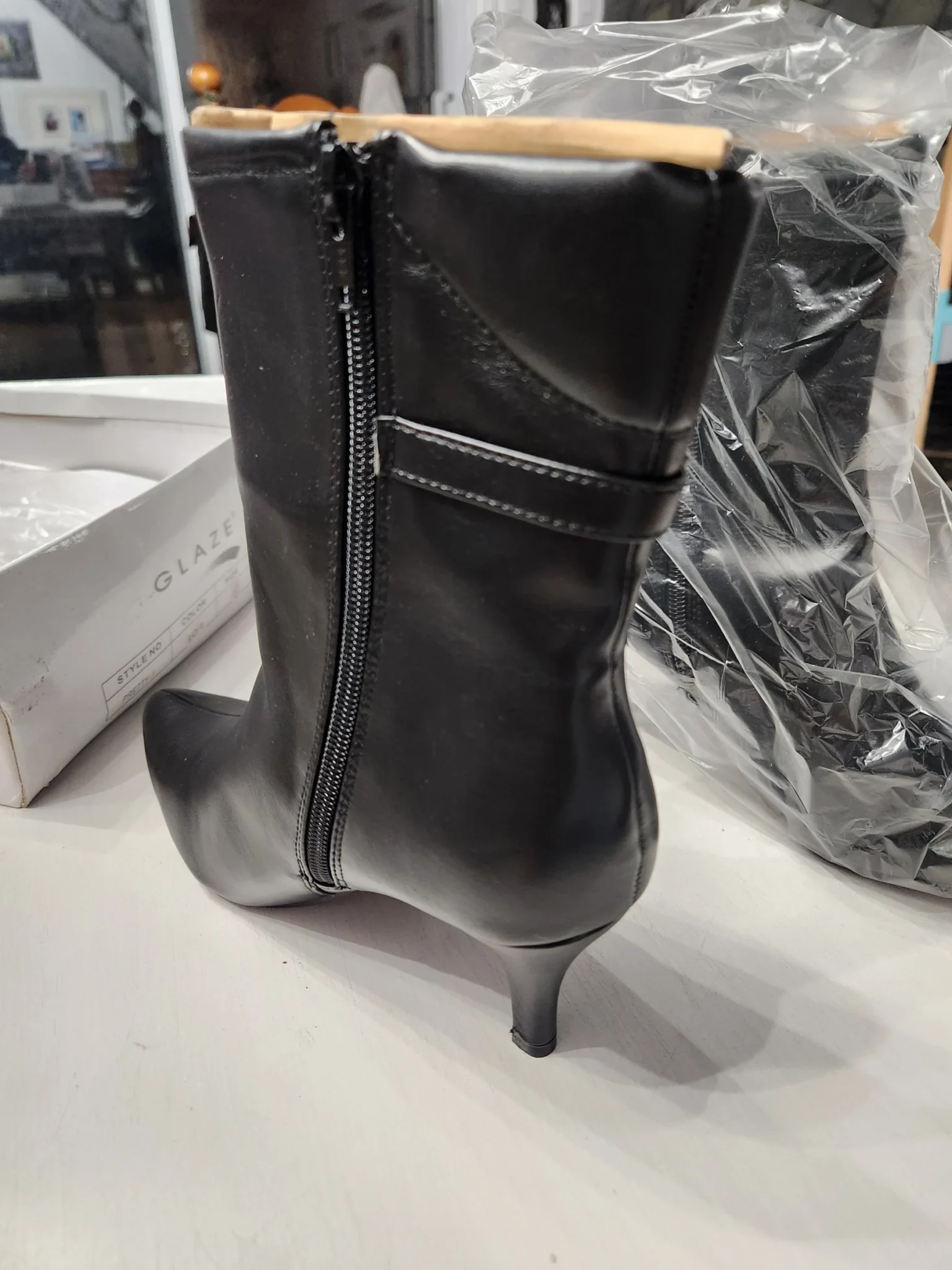 Image for Glaze black heeled ankle boots – Brand new in their box – Size 6.5 (37)