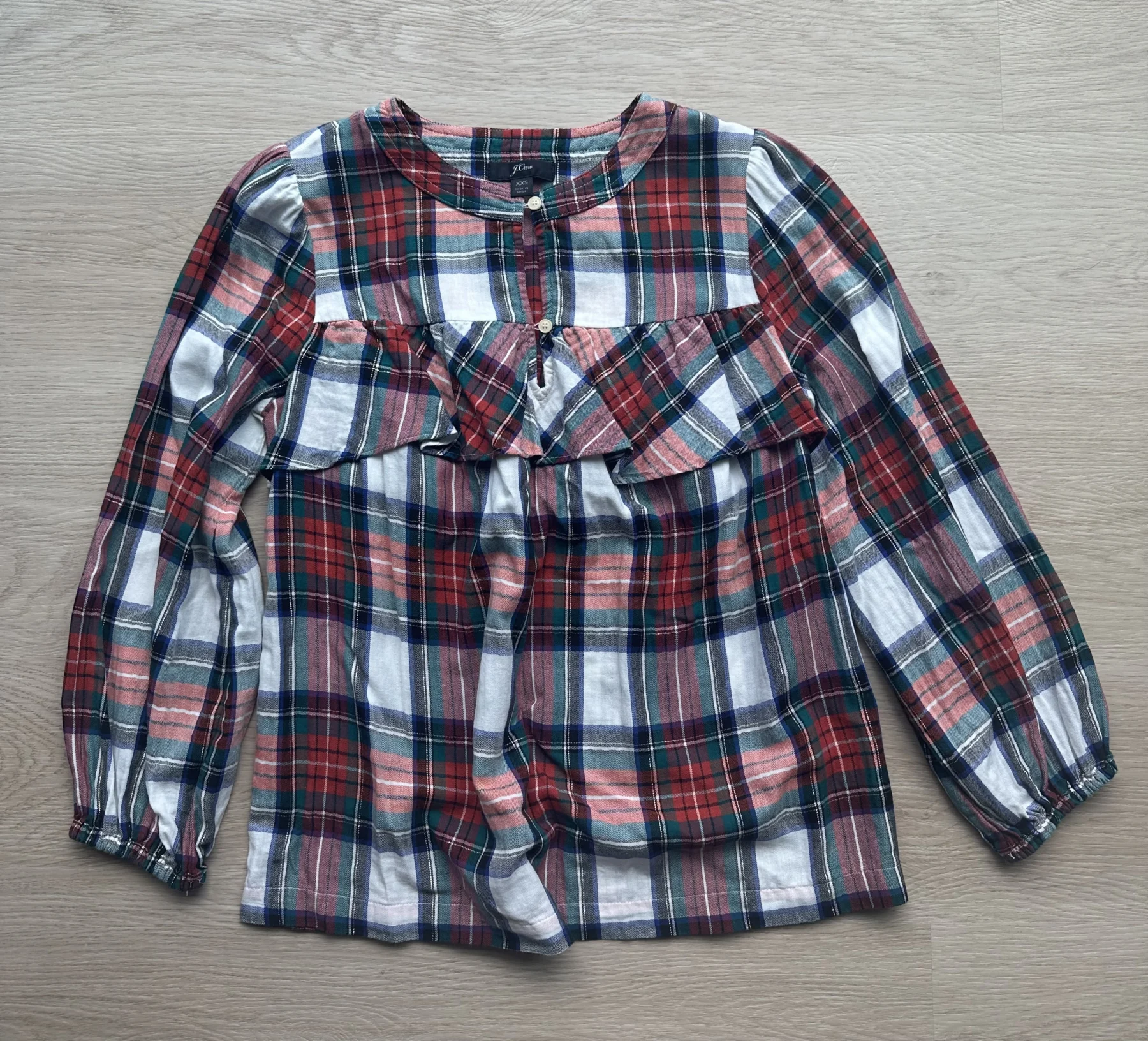 J Crew Plaid Blouse XXS JCrew seconde main