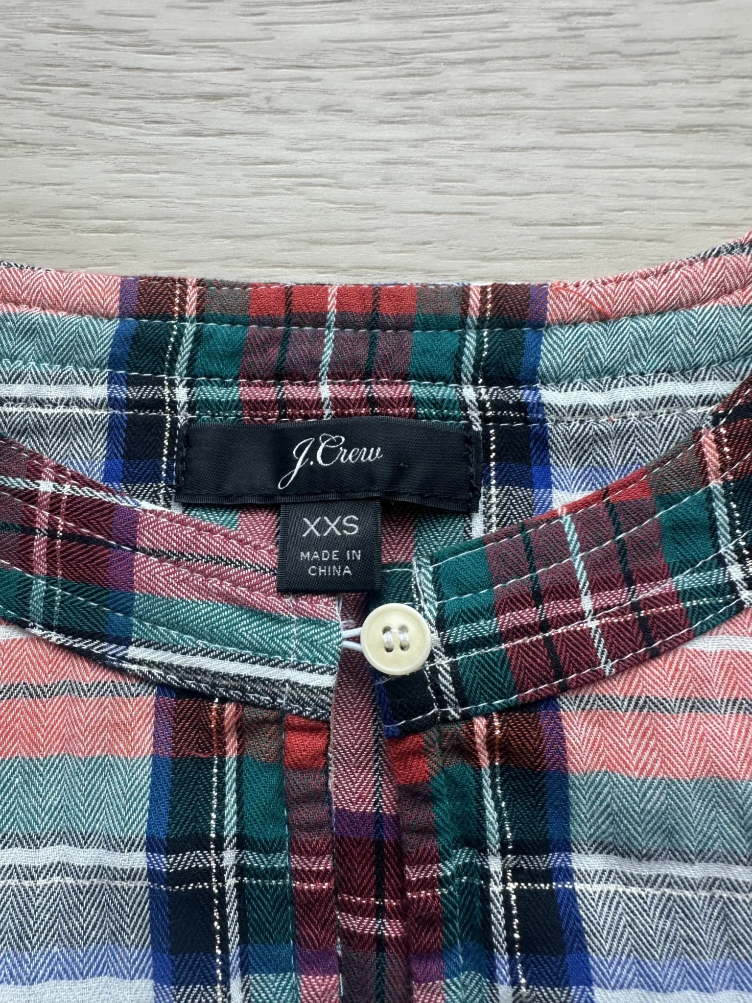 Image for J.Crew Checked Blouse XXS
