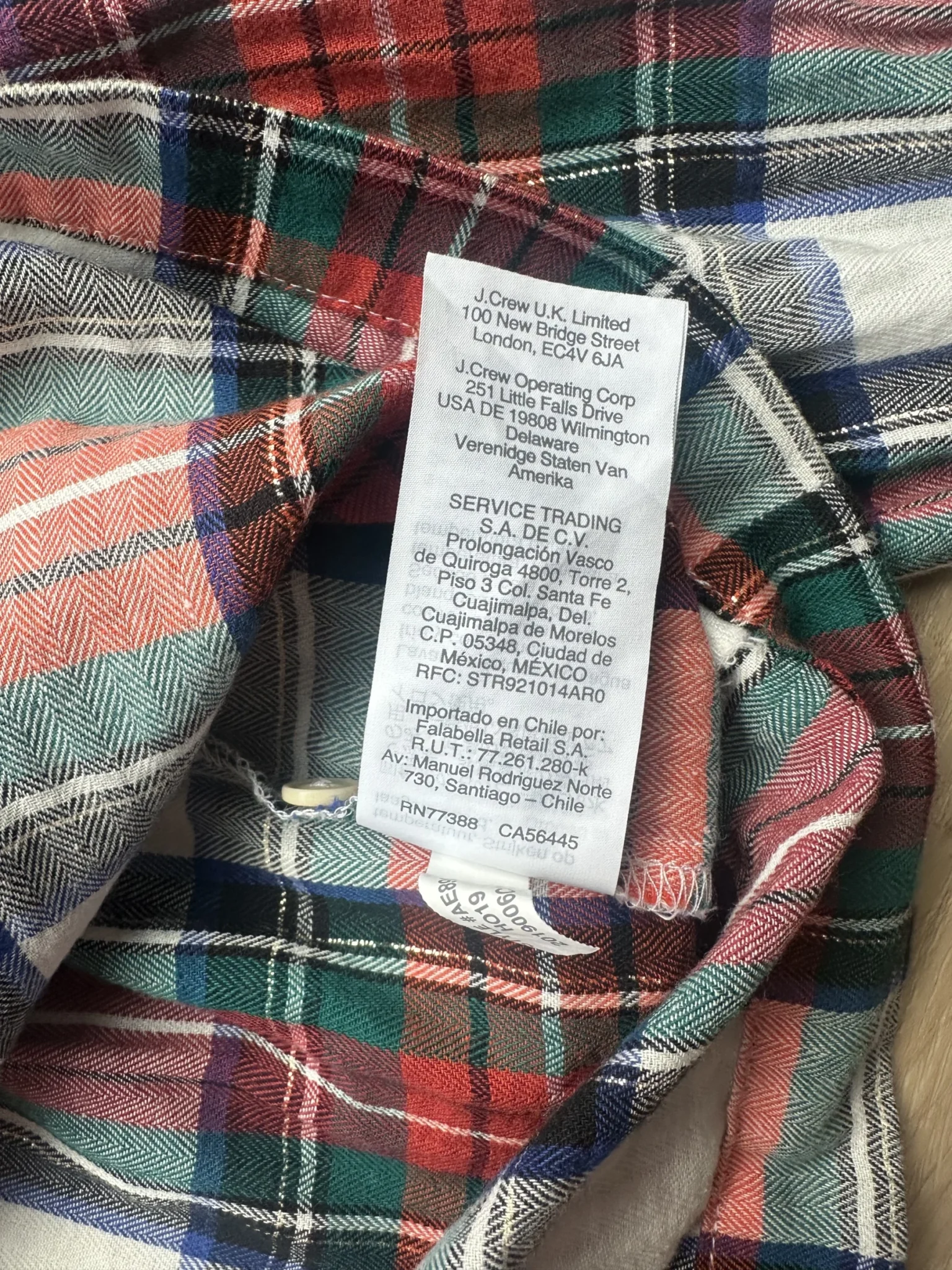 Image for J.Crew Checked Blouse XXS