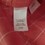 Thumbnail for Anne Klein fitted shirt in linen and rayon – Coral red with stained-glass-style checks – Vintage chic