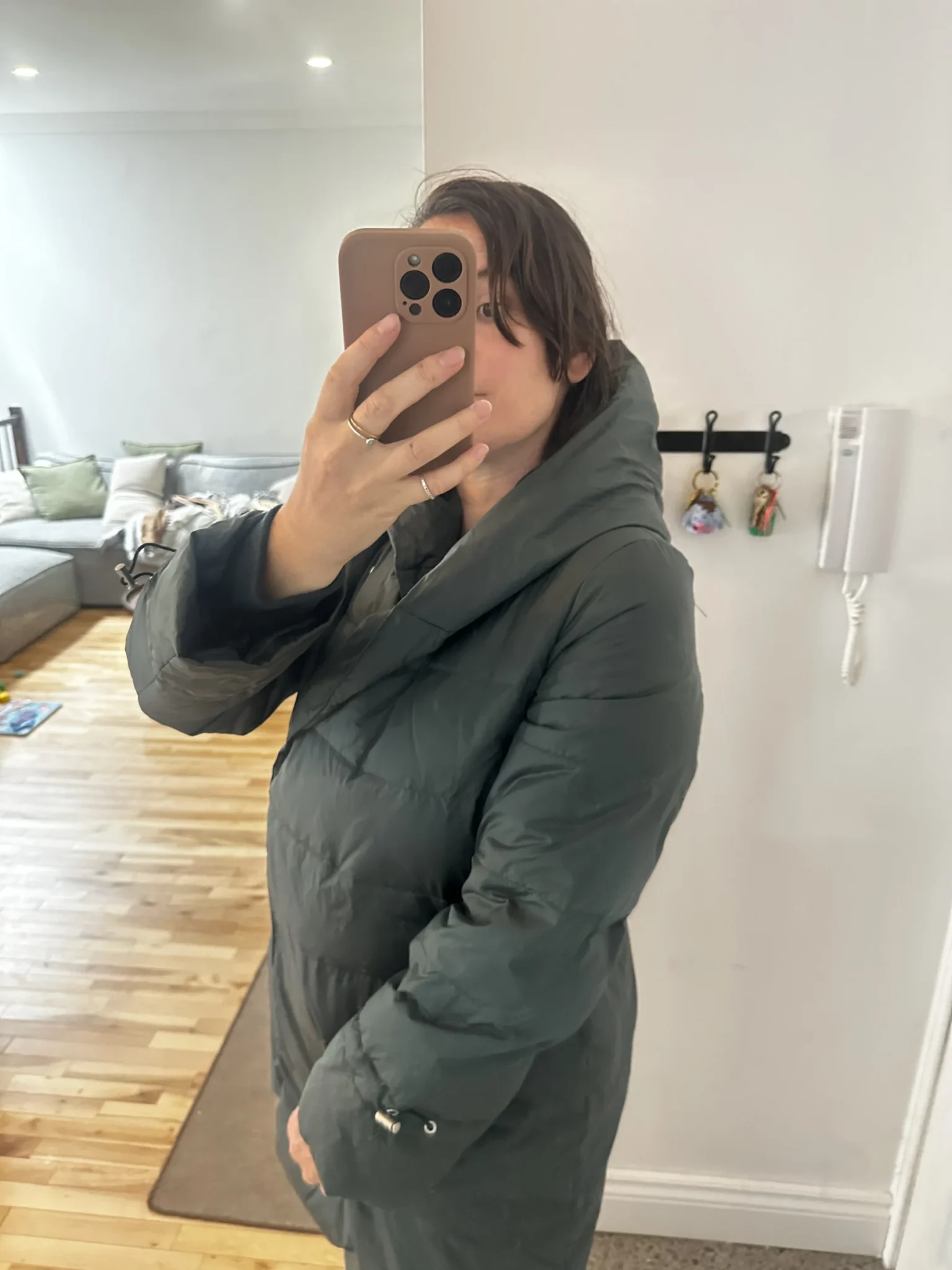 Image for Zara forest green puffy coat