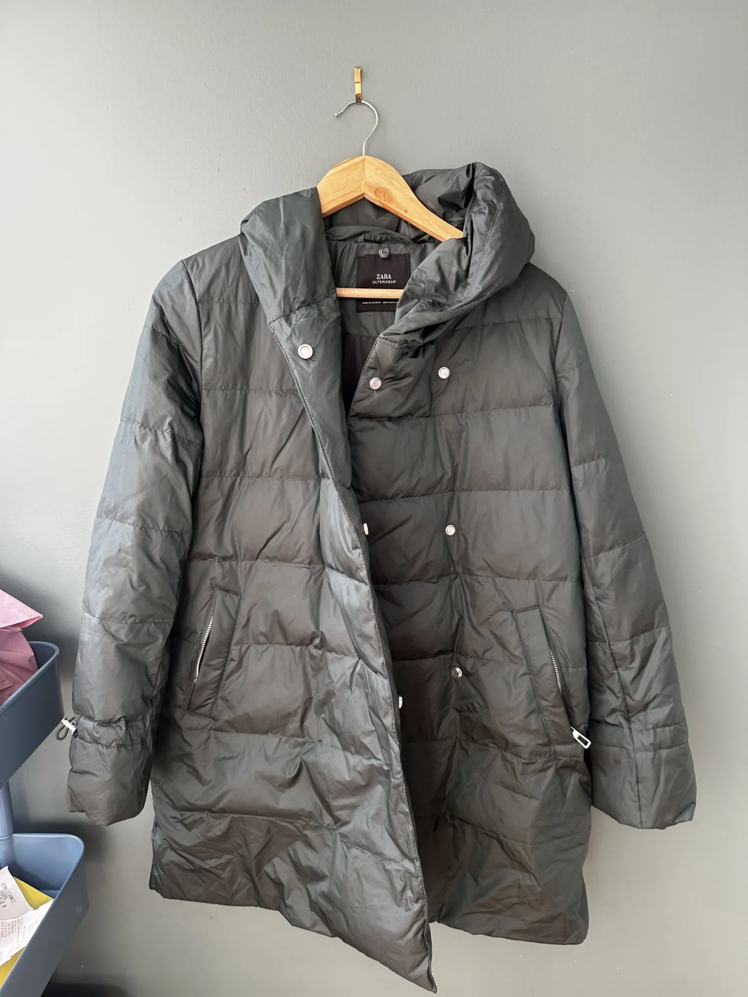 Image for Zara forest green puffy coat