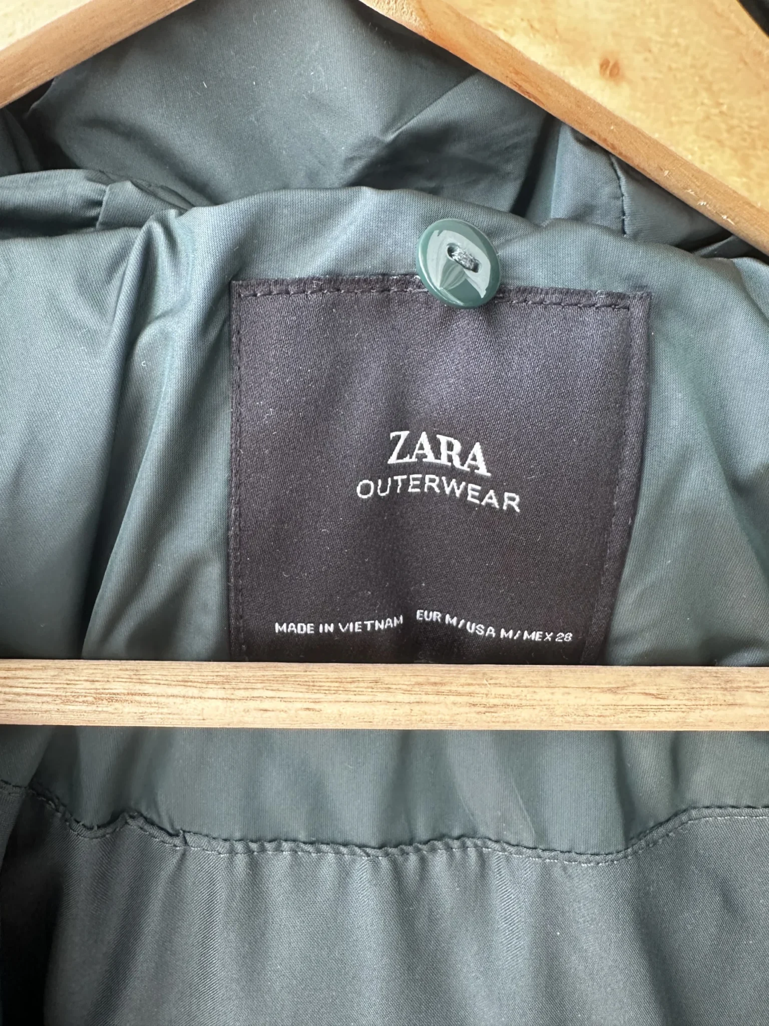 Image for Zara forest green puffy coat