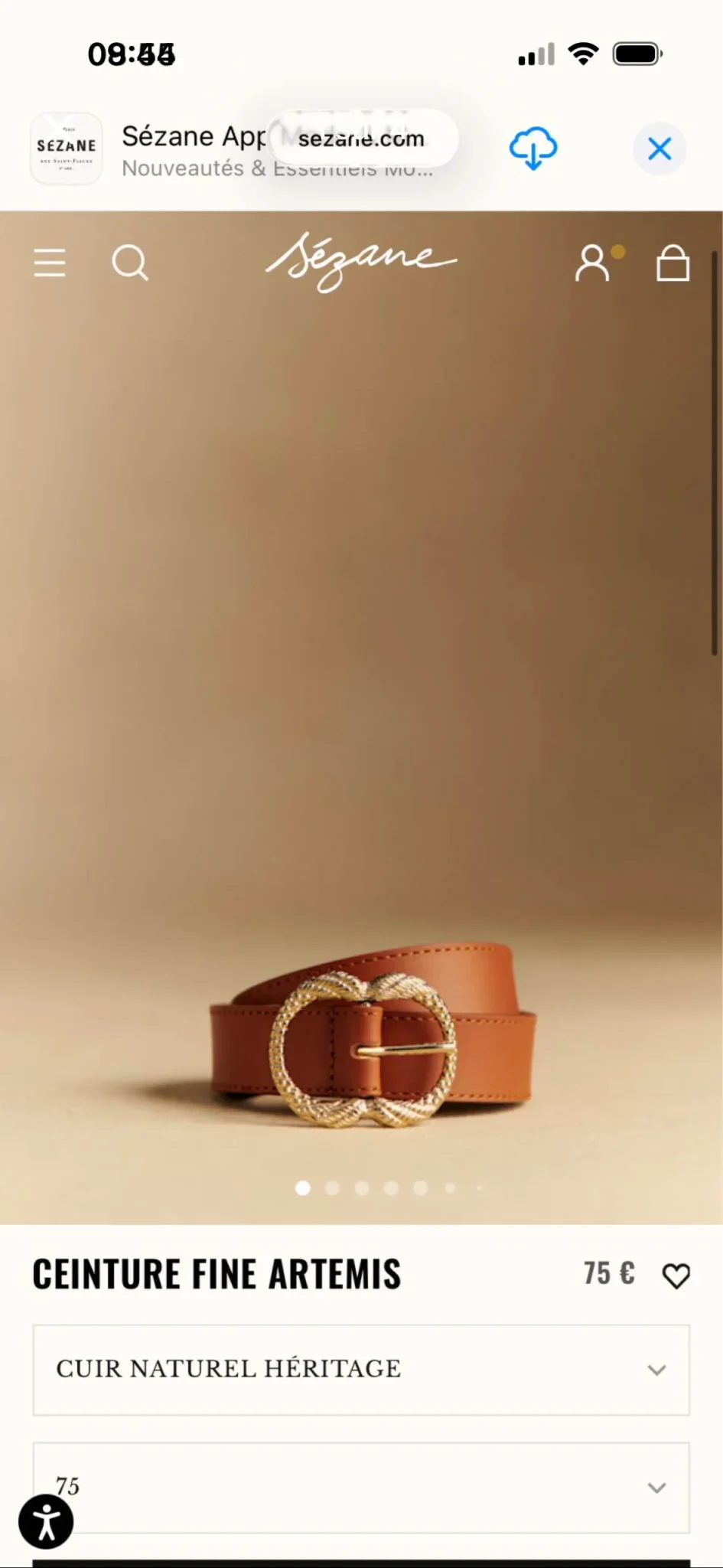 Featured image for Ceinture Sézane Artémis – Cuir naturel héritage – Comme neuve