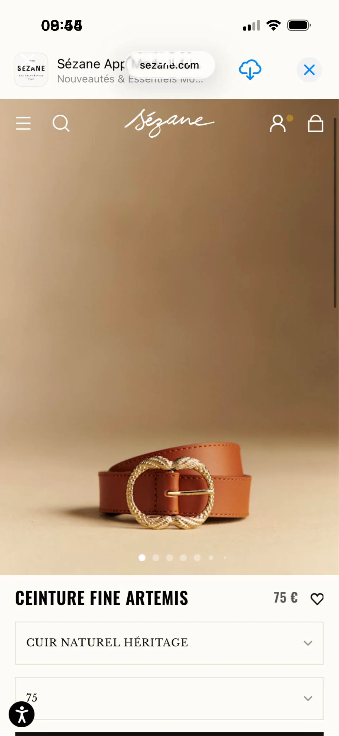 Ceinture Sézane Artémis – Cuir naturel héritage – Comme neuve Sézane seconde main
