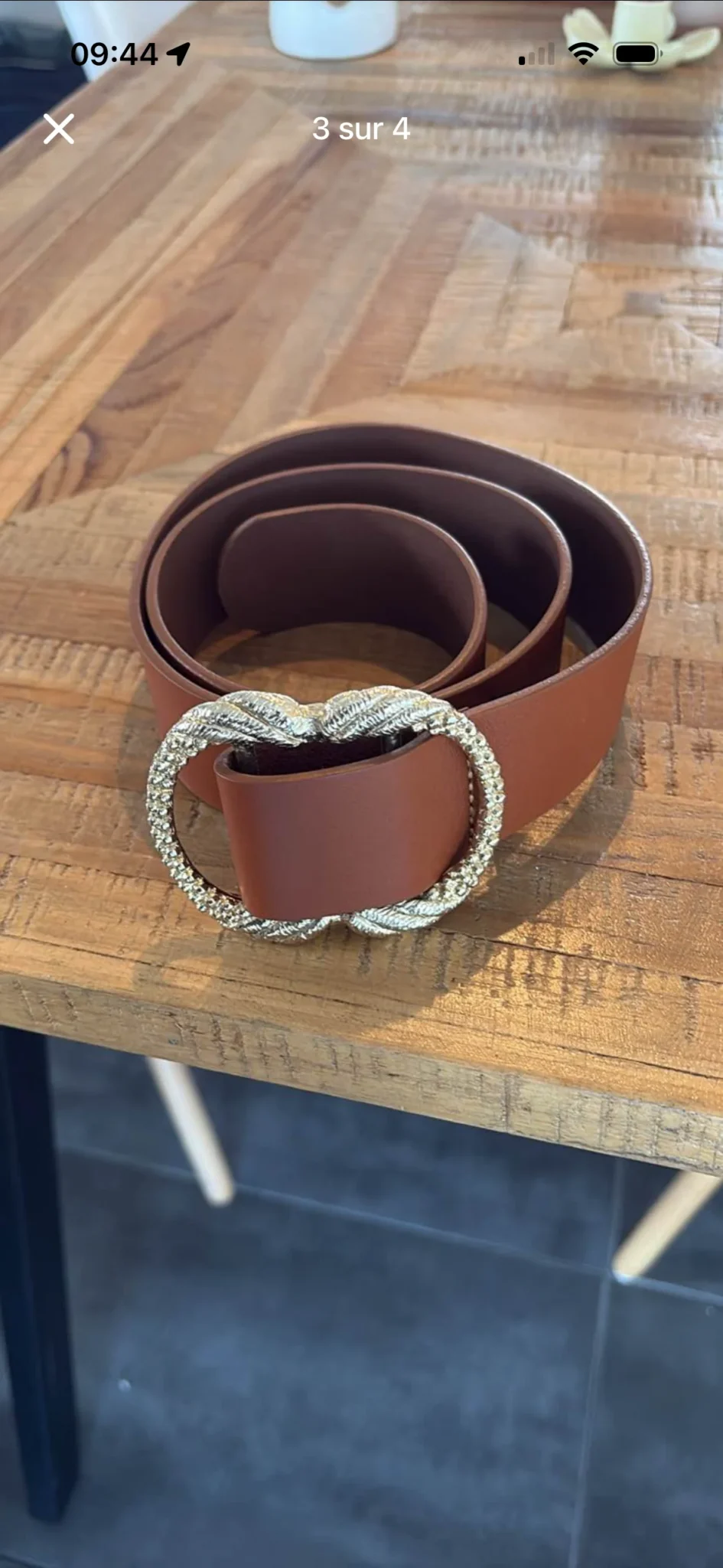 Image for Ceinture Sézane Artémis – Cuir naturel héritage – Comme neuve