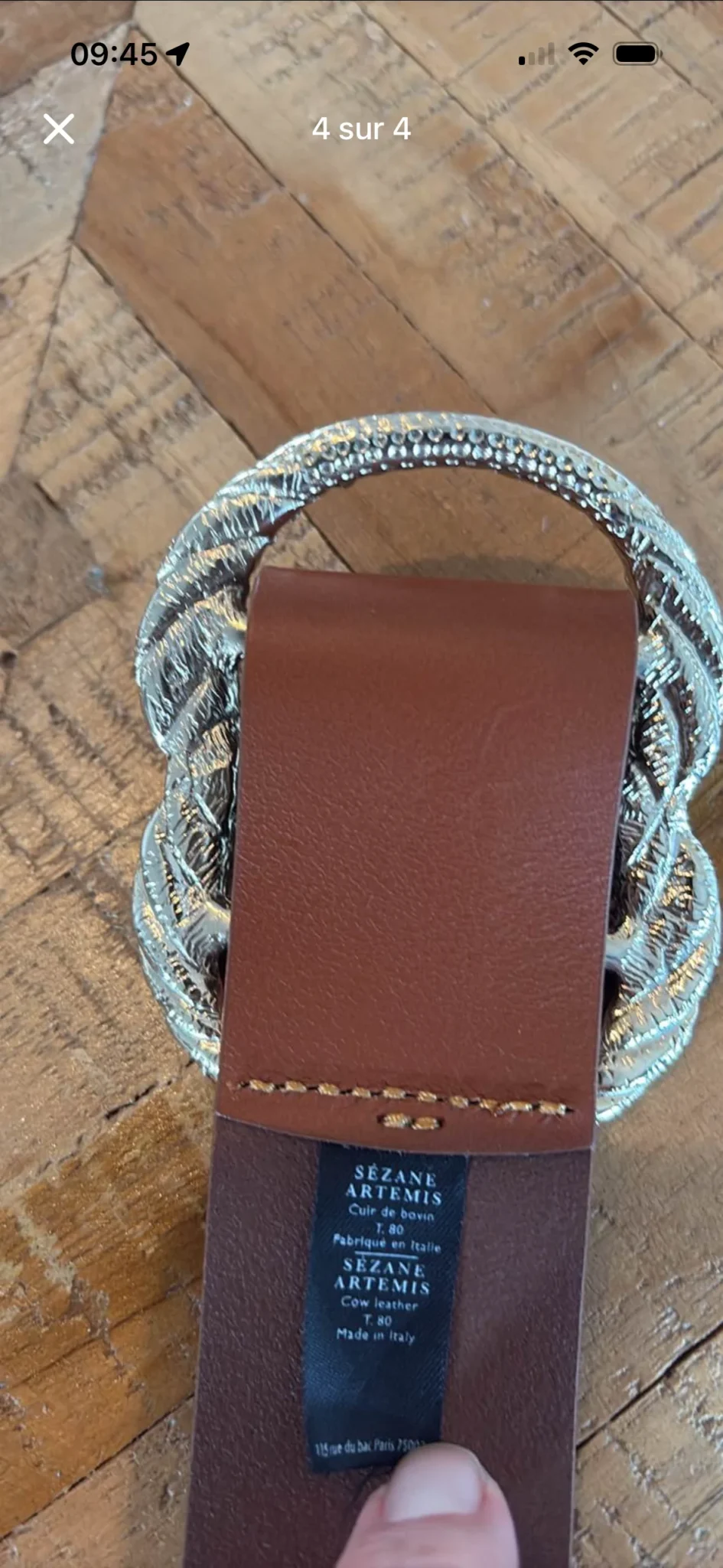 Image for Ceinture Sézane Artémis – Cuir naturel héritage – Comme neuve
