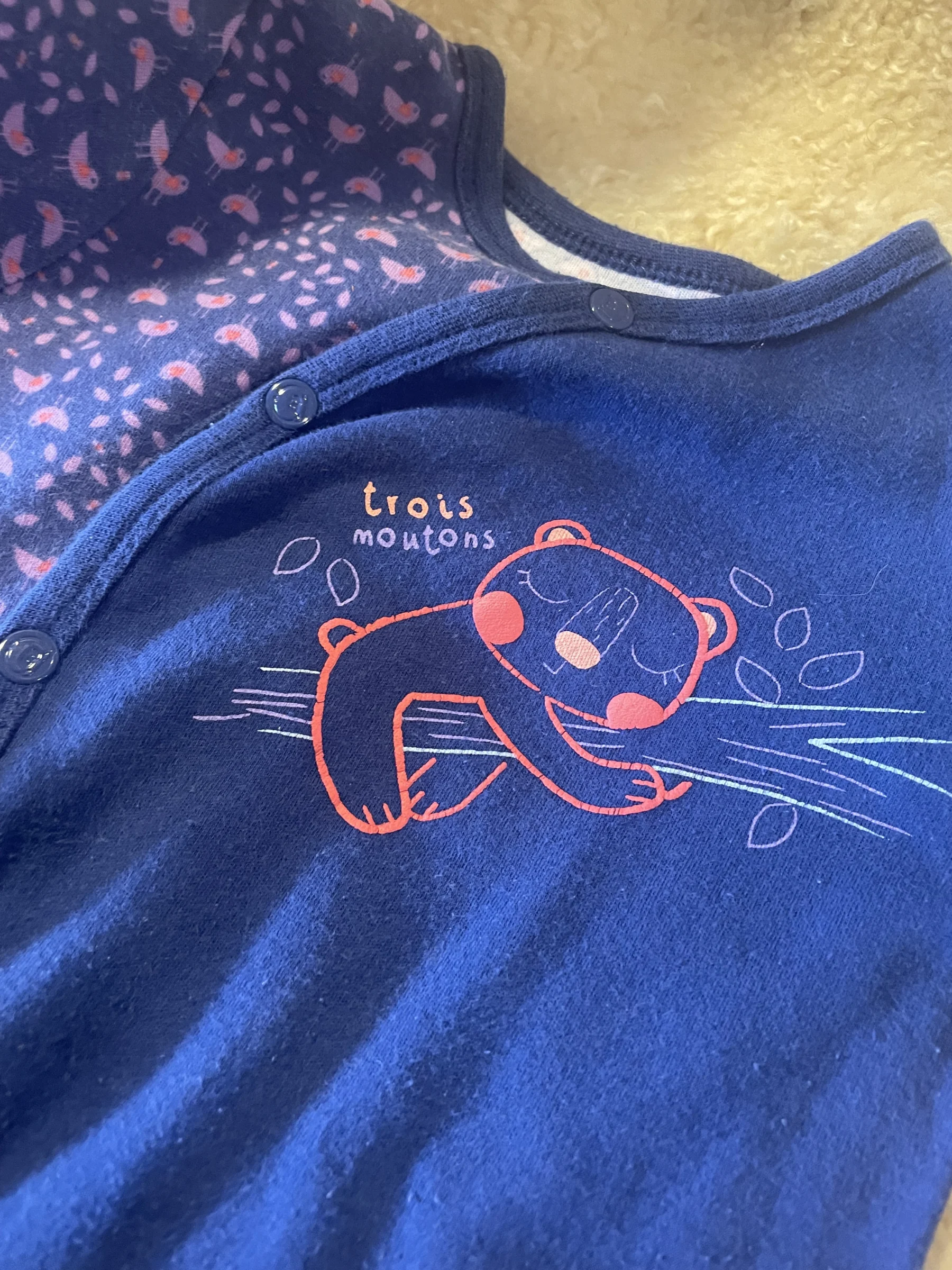 Pyjama pattes longues 12 mois fait petit Trois Moutons seconde main