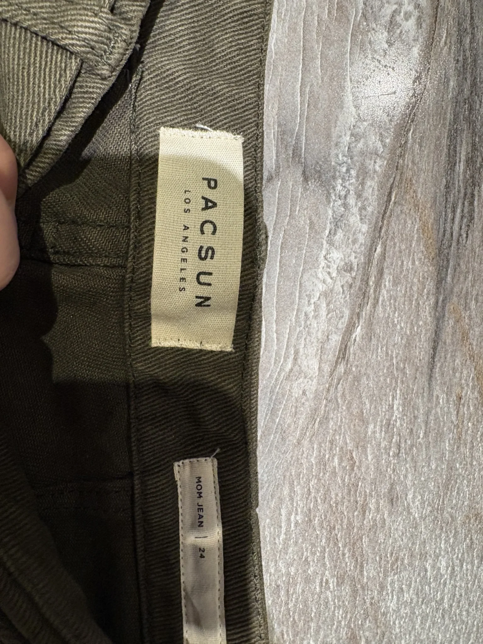 Image for Khaki cargo-style trousers