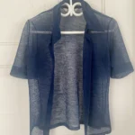 Thumbnail for Blouse estivale bleu foncé – Grandeur Petit (S)