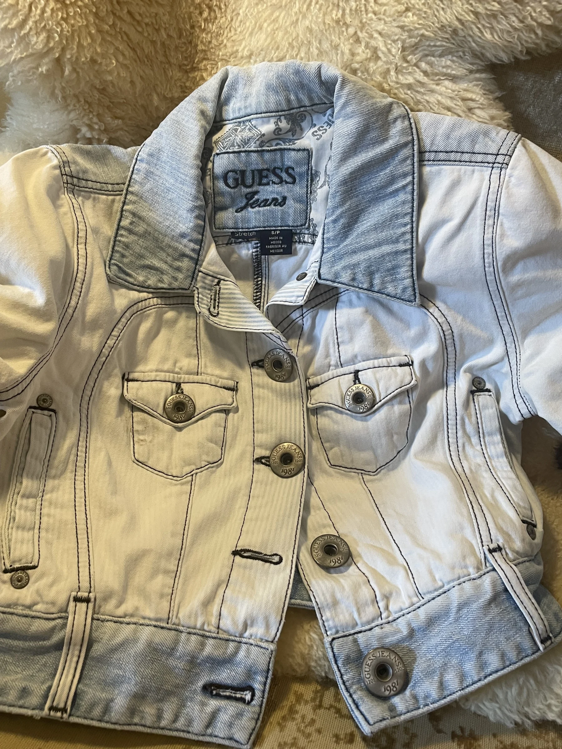 Vintage! Merveilleux coat jeans crop top guess 2009 Guess seconde main
