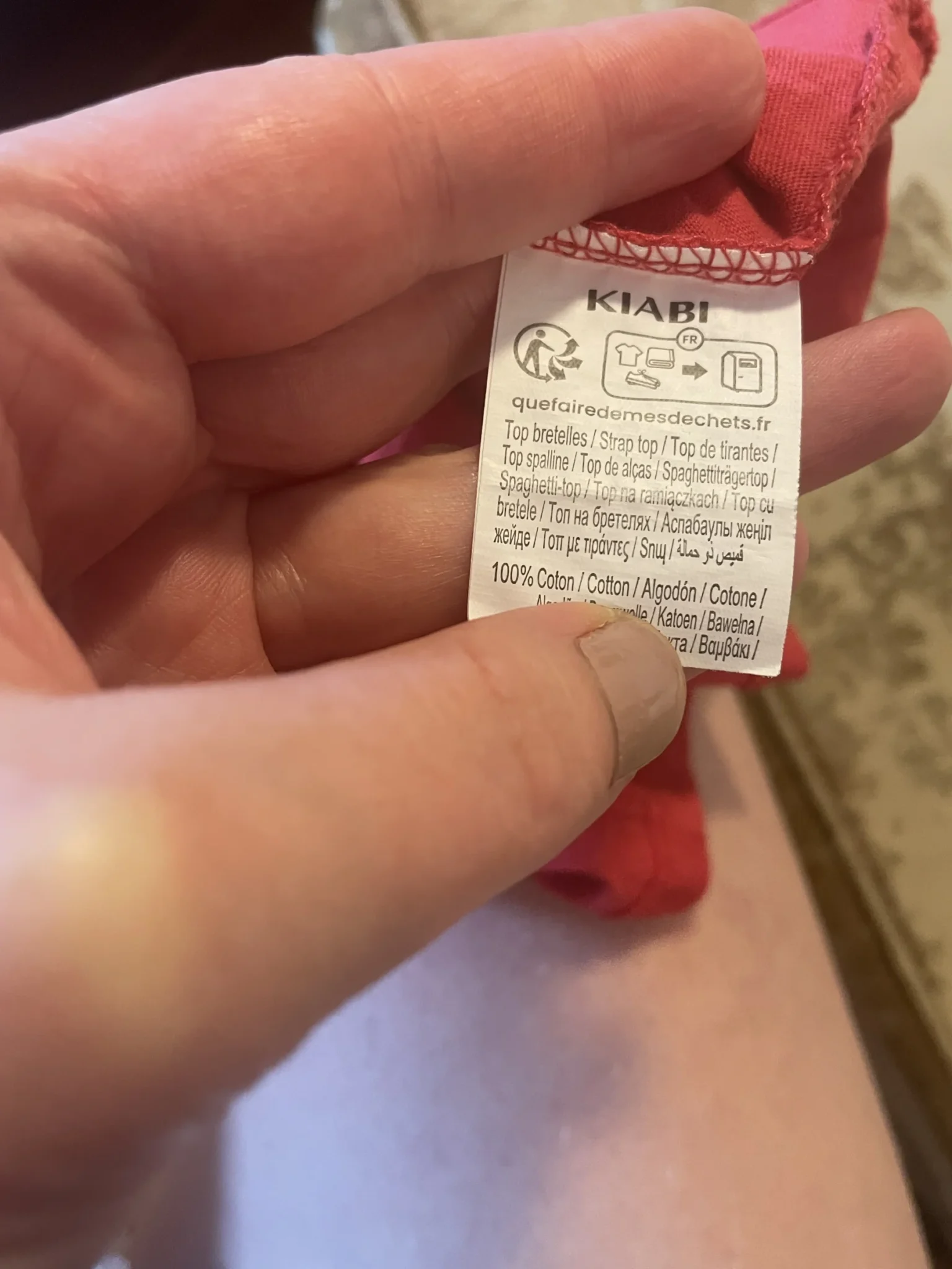 Image for 6-month-old baby vest, made a size larger