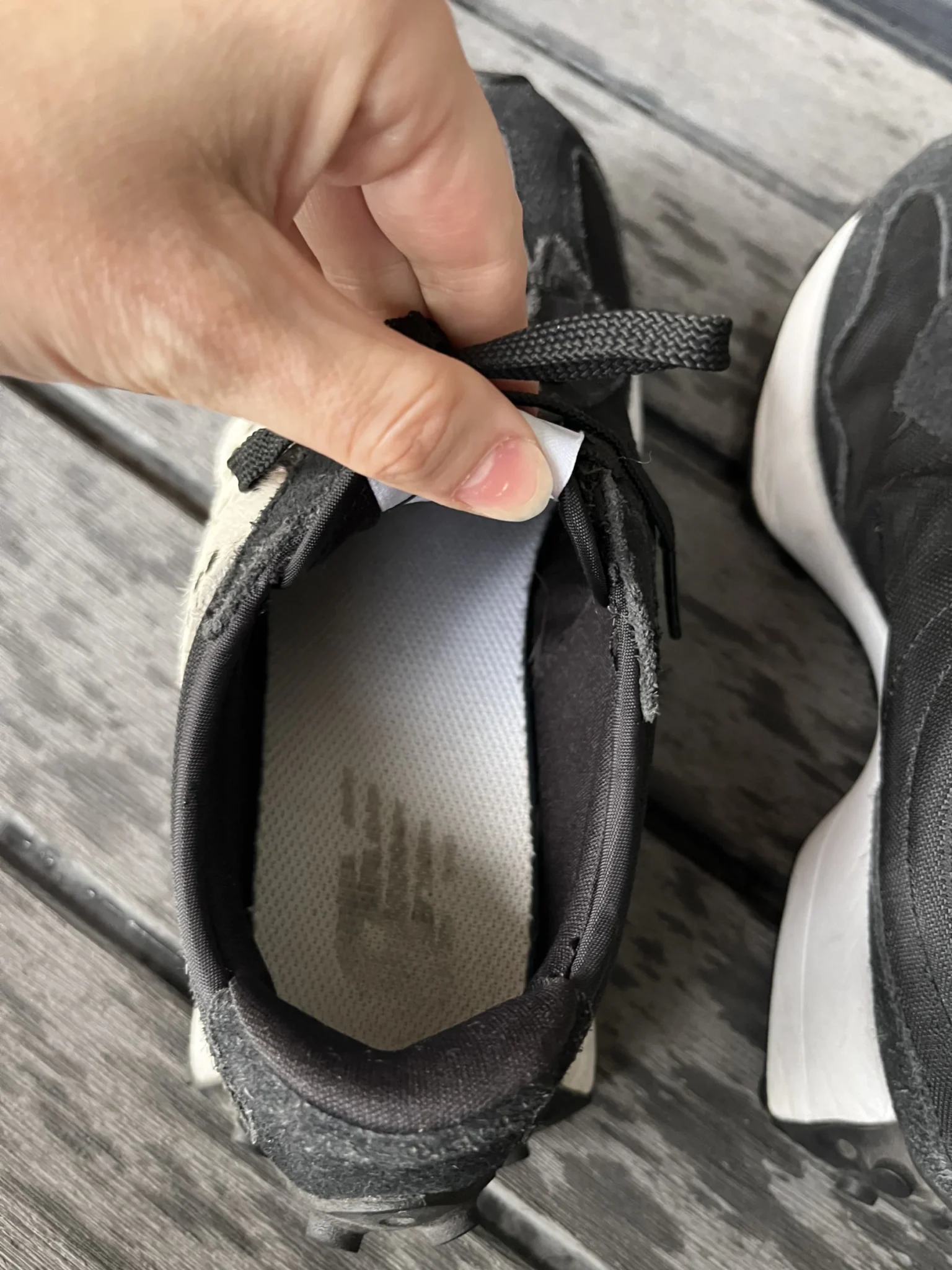 Image for Black New Balance trainers with an animal print