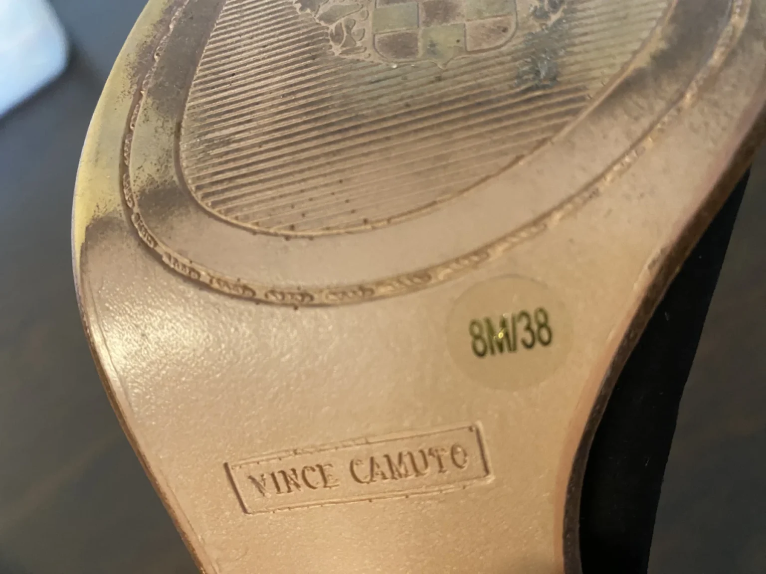 Image for Black suede Vince Camuto mules – Size 8M/38