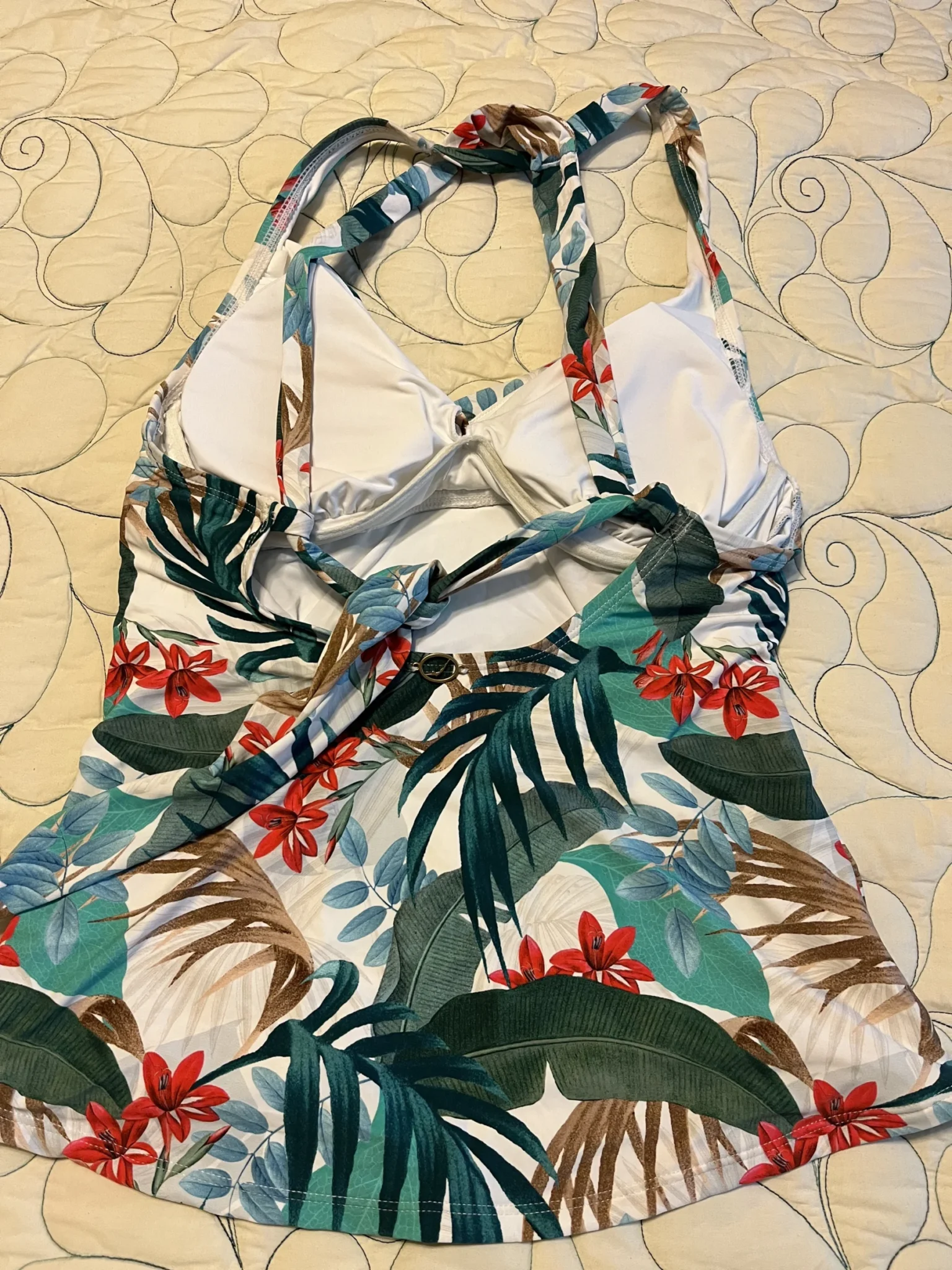 Image for Floral swimsuit top