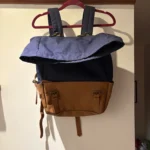 Thumbnail for Beatnik & Sons rucksack – Navy blue and cognac leather