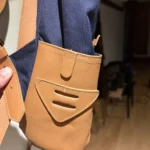 Thumbnail for Beatnik & Sons rucksack – Navy blue and cognac leather