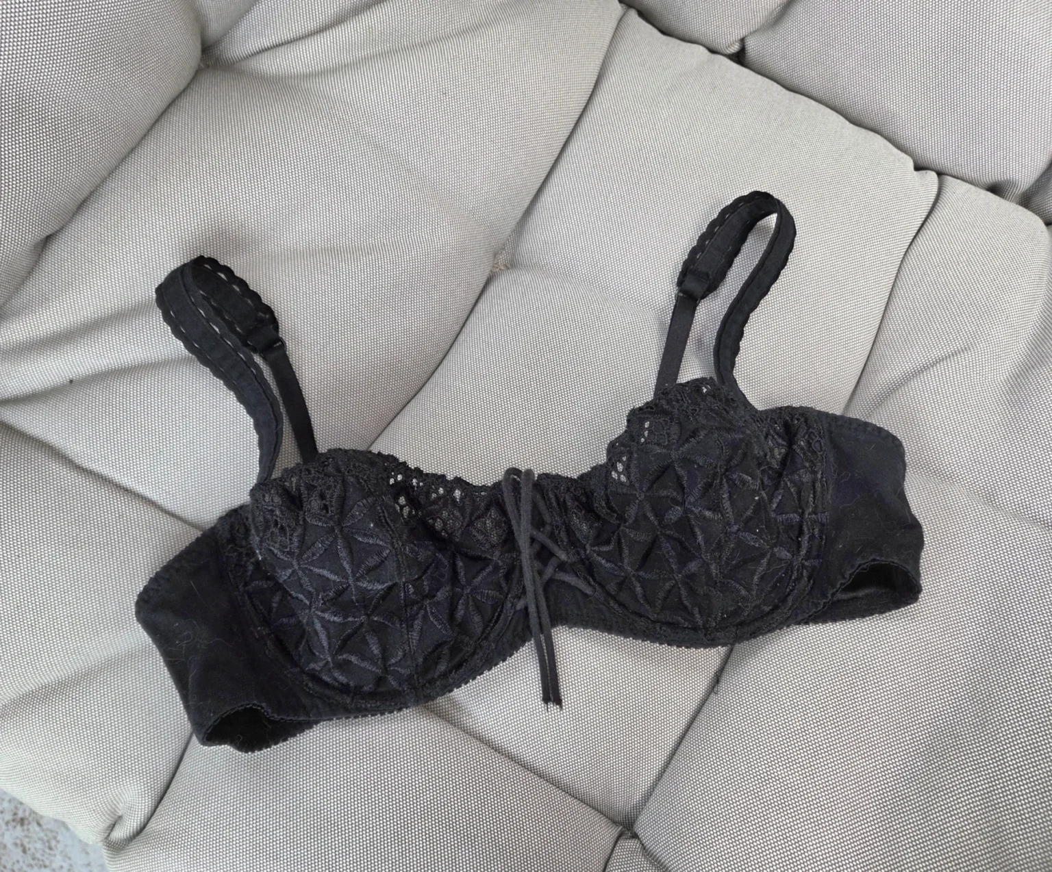 Image for Aubade black embroidered demi-cup bra