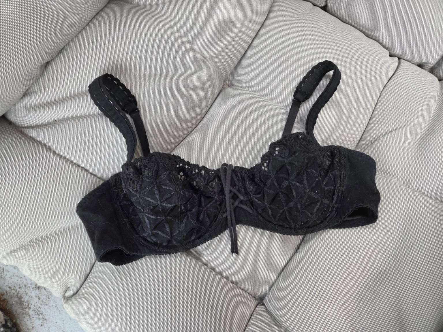Image for Aubade black embroidered demi-cup bra