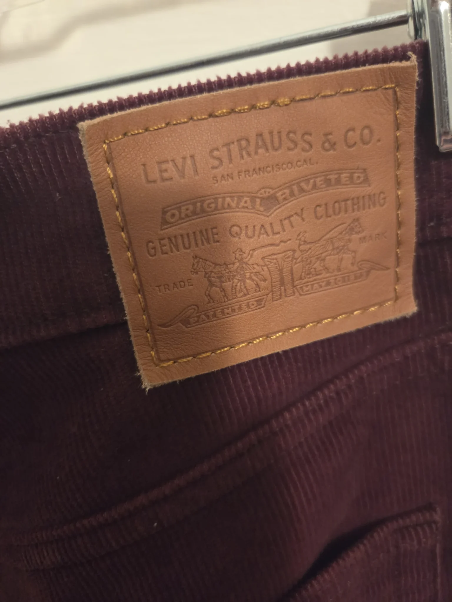 Image for Levi's burgundy corduroy trousers