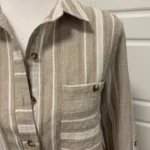 Thumbnail for Striped linen and viscose blouse
