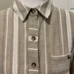 Thumbnail for Striped linen and viscose blouse