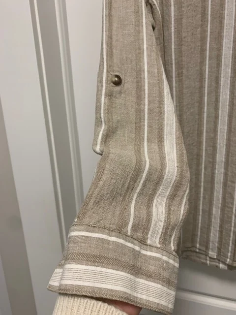 Image for Striped linen and viscose blouse