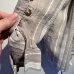 Thumbnail for Striped linen and viscose blouse