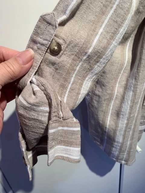 Image for Striped linen and viscose blouse