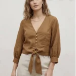 Thumbnail for ♥️Blouse marron (55% lin) JOIE