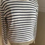 Featured thumbnail for Striped top with gold collar and cuffs