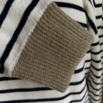 Thumbnail for Striped top with gold collar and cuffs