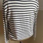 Thumbnail for Striped top with gold collar and cuffs