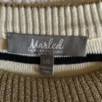 Thumbnail for Striped top with gold collar and cuffs
