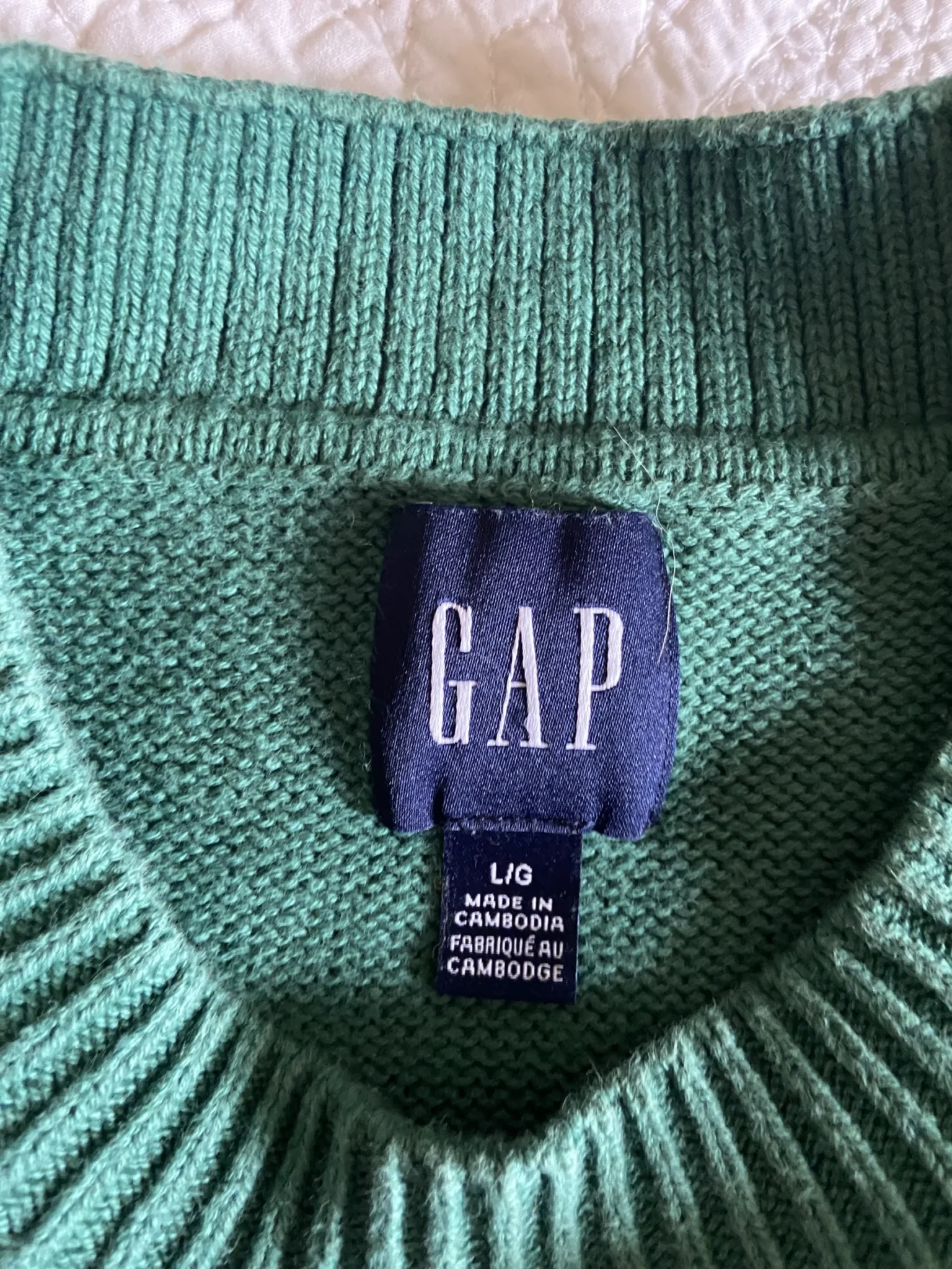Image for Tricot Gap vert 100% coton