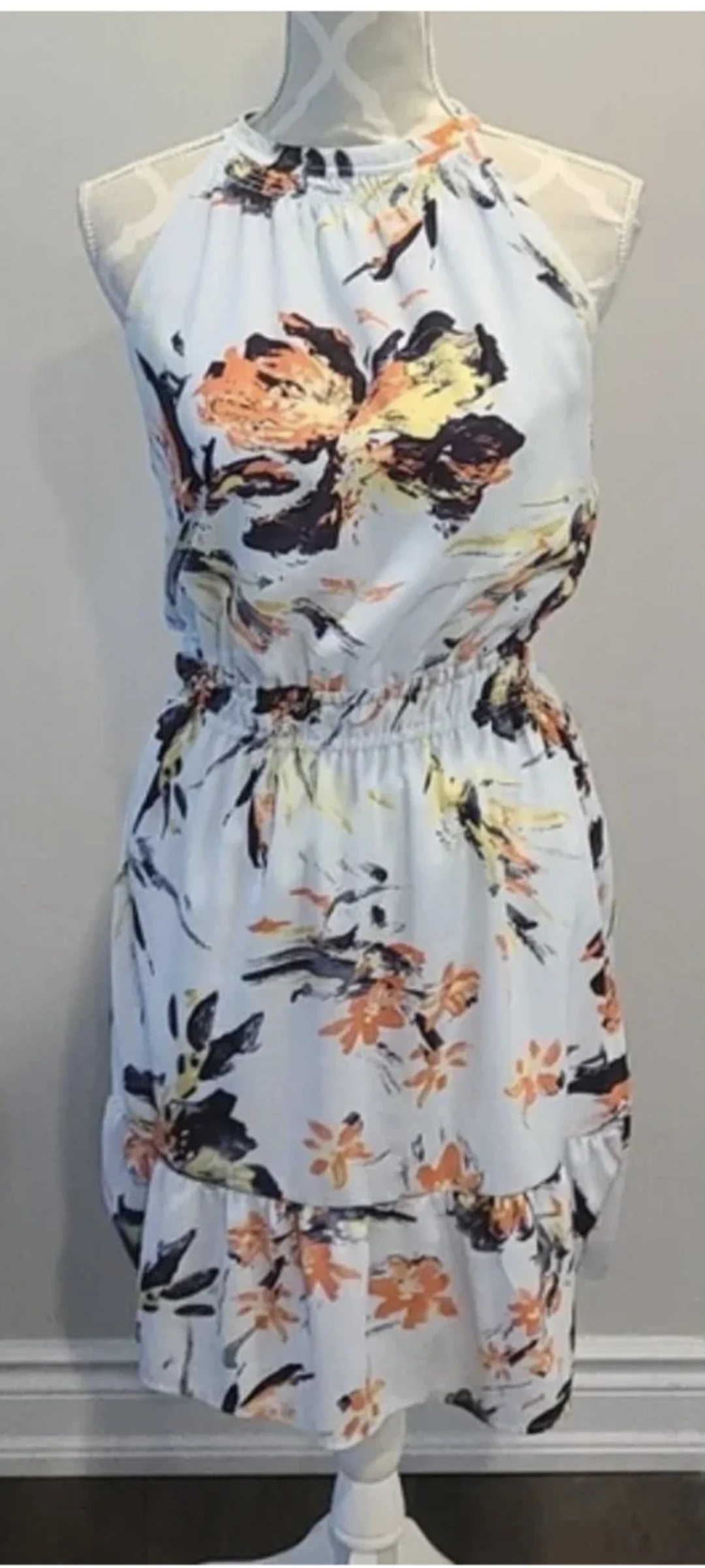 Robe fleurie à col licou (halter) Dex Dex seconde main