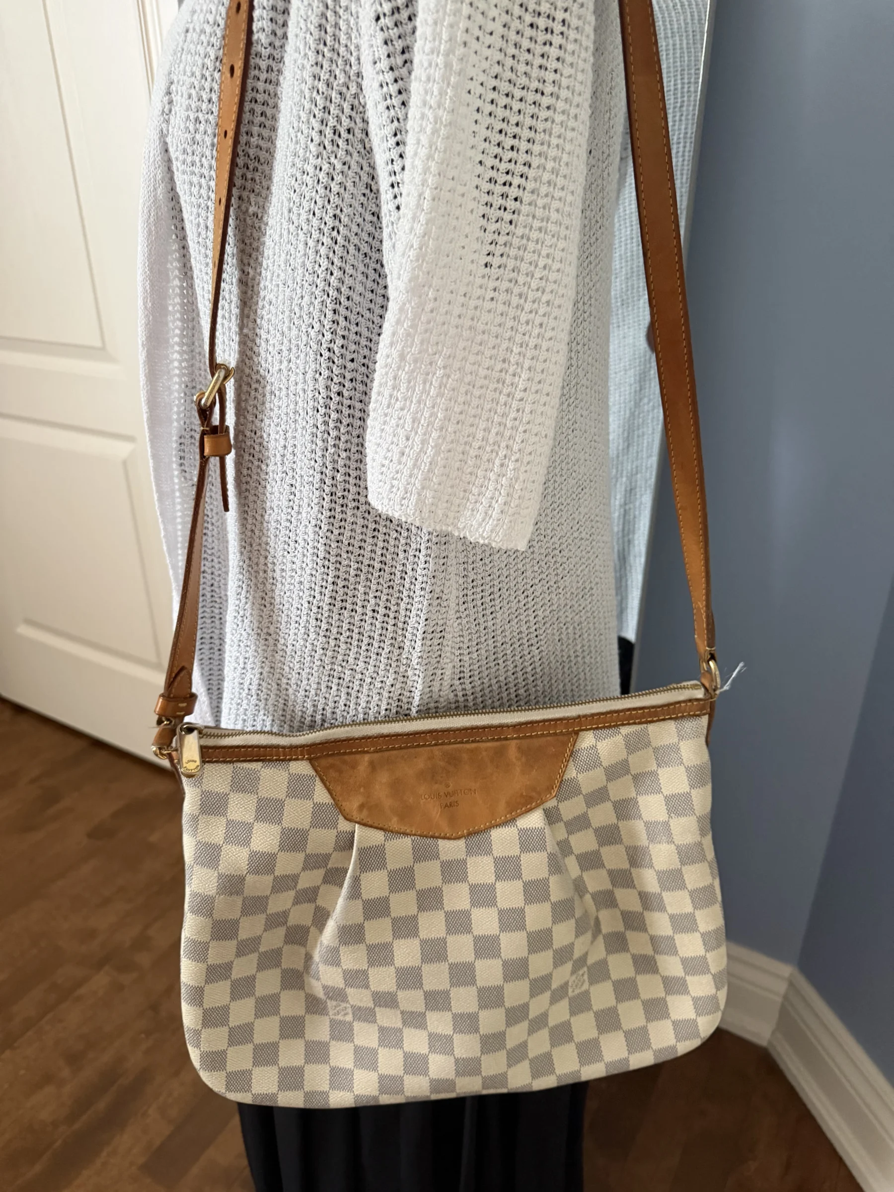 Sac à main Louis Vuitton damier azur Syracuse authentique Louis Vuitton seconde main